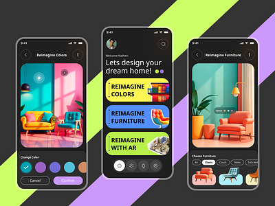 Reimagine Your Space with AR Brilliance ai app design ar architecture artificial intelligence augmented reality decor graphic design interior interior design layout mixed reality mobile app real estate saas design user experience user interface virtual interior design visual design vr