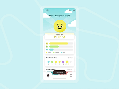 Mood Tracker Animation Version animation design mental health mood tracker motion motion graphics ui wellbeing