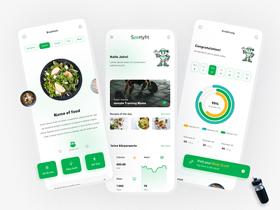 Mobile App Design for Sportyfit 2d art app app design brand branding character character design design digital digital art graphic design identity branding illustration modern sport app sporty ui ui ux ux