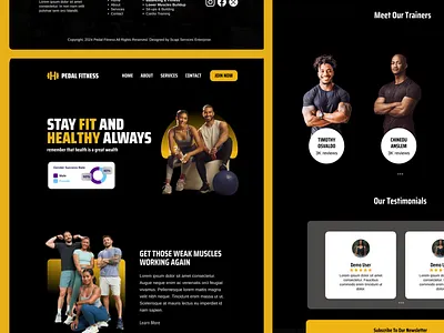 Pedal Fitness And Gym Website UI design 3d animation branding exercise fitness graphic design gym logo ui website