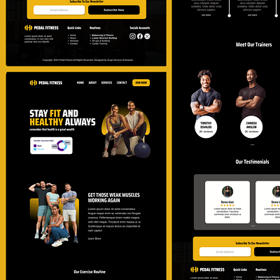 Pedal Fitness And Gym Website UI design 3d animation branding exercise fitness graphic design gym logo ui website