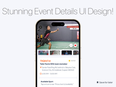 Event Details Screen app app design design event details image ui mobile app ui uiux