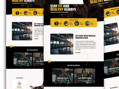 Gym and fitness website UI design 3d animation branding exercise fitness graphic design gym motion graphics ui website ym