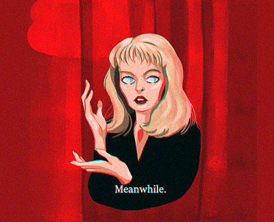 meanwhile. art david lynch digitalart girl illustration laura palmer procreate tv series twin peaks