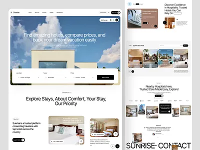 Hotel Booking Website Design UI find hotel hotel hotel booking hotel booking website hotel web landing page real estate resort travel website uiux web web design web page web template website