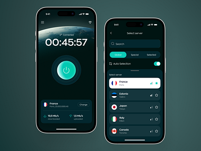 VPN Mobile App app app design app interfaces best app design best ui design mobile mobile app design mobile app ui mobile ui mobile ui design mobile ux modern app ui ui ui design ui ux design ux vpn vpn mobile app