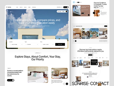 Hotel Booking Website Design UI comfort find hotel getaway hotel hotel booking website hotels landing page luxury minimal product design reservations resort travel agency travel website ui ux vacation web design website