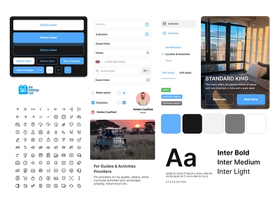 UI Kit for a Travel App app hotel website modern website ui ui design ui ux design web app web design web ui