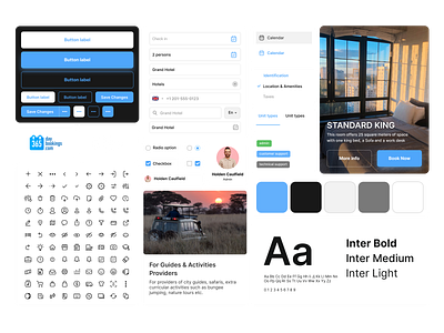 UI Kit for a Travel App app hotel website modern website ui ui design ui ux design web app web design web ui