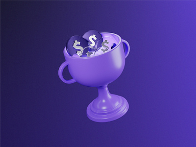 3D Illustration - Reward/Trophy 3d illustration achievement brand visuals crypto branding cryptocurrency finance prize profit reward trading trophy wealth