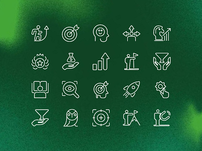 Growth & Success Icons achievement business growth career development education goal setting icon world icons illustration innovation leadership line art marketing minimal design productivity research strategy