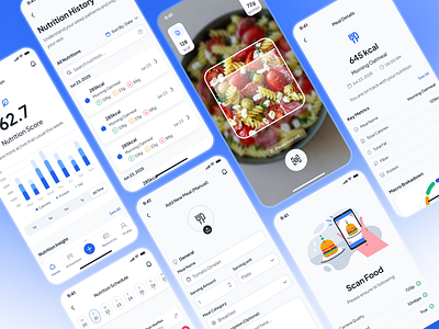 asklepios v2: AI Health & Wellness App - Smart Nutrition UIUX ai health assistant ai health companion ai healthcare app blue clean diet app digital health app healthcare app meal app minimal mobile app modern nutrition nutrition app nutrition tracker app nutrition ui smart nurtition virtual care wellness app wellness ui kit