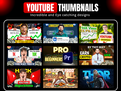 YouTube Thumbnails Designs branding creativity graphic design graphic designer social media design socialmedia thumbnails thumbnails designs youtube growth yt thumbnail