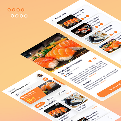 Sushi food graphic design mobile sushi ui