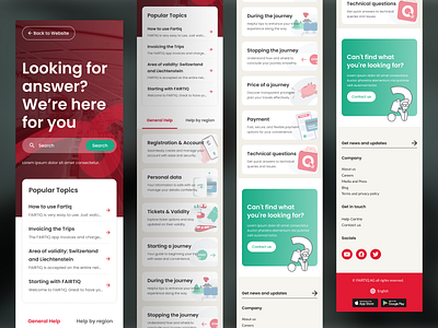 Travel Website - Help Page Design Exploration - Mobile Version cleandesign creativeui design designfortravel helppage landing page minimal modernui navigationdesign public transport responsivedesign ticketingapp travelapp uiux userfriendlydesign uxdesign webdesign