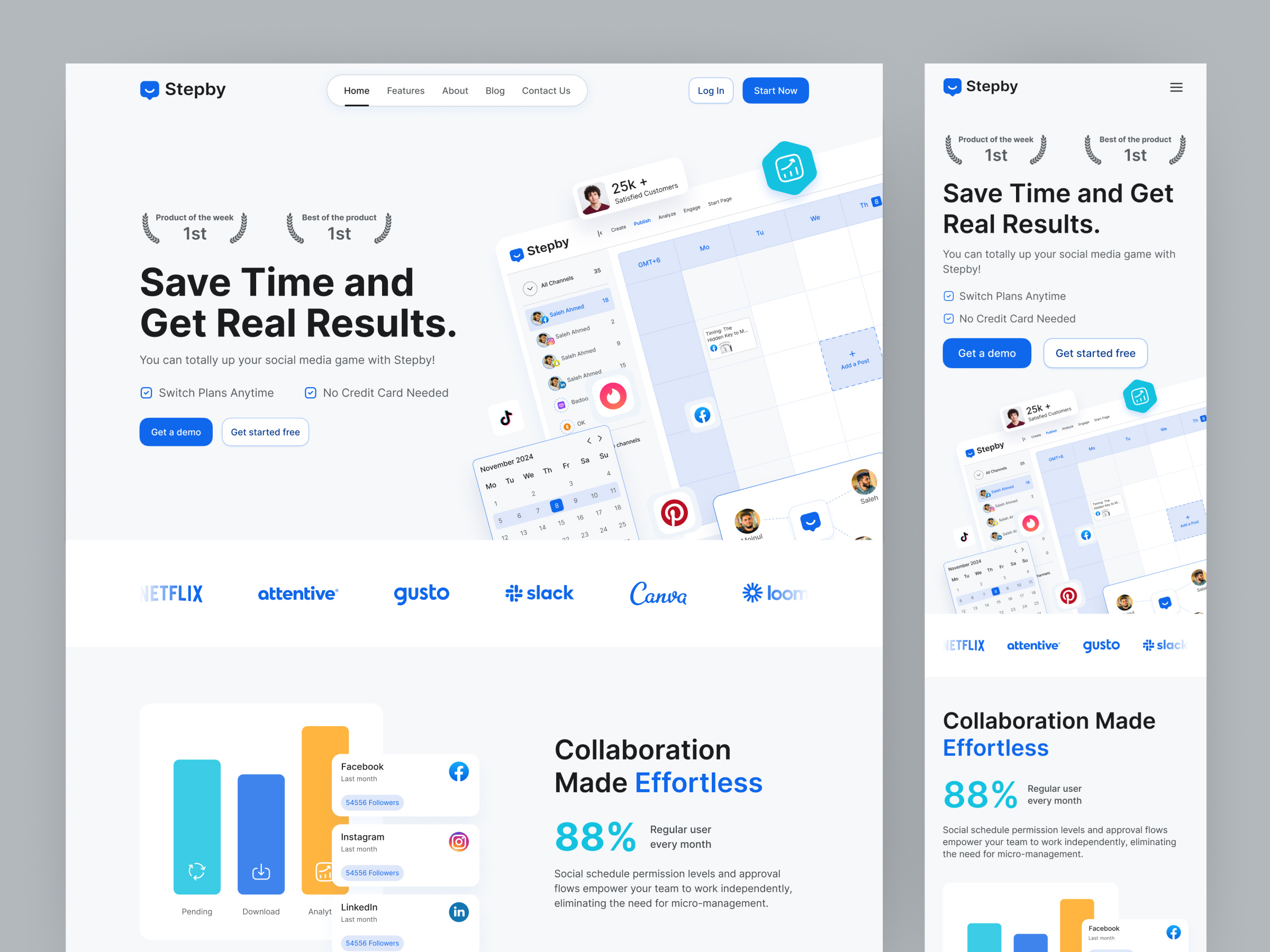Example of Social Schedule Design Website