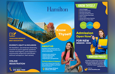 Educational Tri-fold Brochure for School, College, & Institute advertisement billboard branding graphic design newsletter print desing