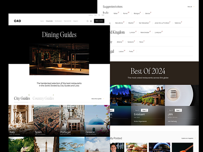 Dining Guides creative design ecommerce food minimal platform restaurants ui ux web website