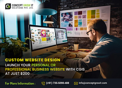 Launch Your Personal or Professional Business Website with CGIS app branding design graphic design illustration logo ux