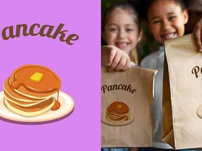 Pancake bakery branding brunch bussines cake cute delicious dessert eat food hooney illustrations lunch packaging pancake pastry sweet syrup tasty yummy