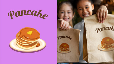 Pancake bakery branding brunch bussines cake cute delicious dessert eat food hooney illustrations lunch packaging pancake pastry sweet syrup tasty yummy