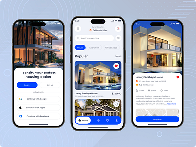 Real Estate Mobile App Design apphouse rentbooking app appmobilereal estate appreal estate listing appmobile minimalmobile mobile app user interfacemobileui