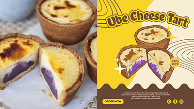 Ube Cheese Tart delicious exotic food illustration piece savoury taste ube cake ube cheese tart