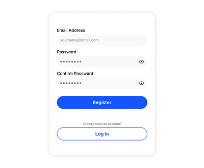 Sign Up/Registration UI Card app card design figma login register sign up ui ux website