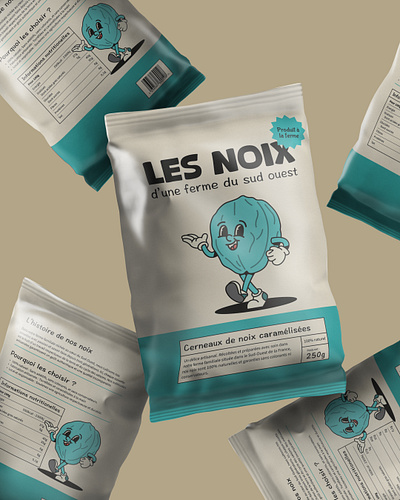 Nuts based snack packaging and brand design 3d branding graphic design illustration mascott packaging product