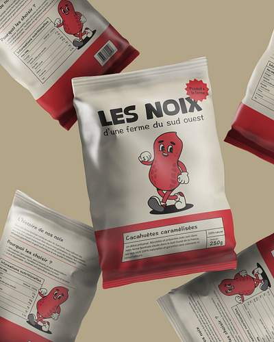 Nuts based snack packaging and brand design 3d branding design graphic design illustration mascott packaging product