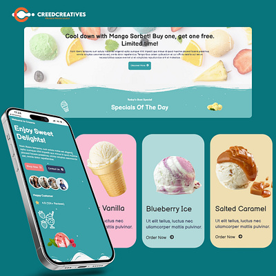 Scoop Into Sweet Bliss with Creamix ui uiux userinterface web website websitedevelopment