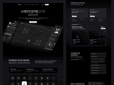 Guicon - Icon Library Landing Pages animation dark icon library icons landing page ui ui interactions ux websites