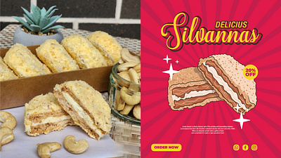 Silvannas advertisi advertising banner butter butter cream culture gourmet illustration peanut silvannas traditional treat