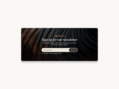 Newsletter Sign-Up Block background image cta enter email fencing field landing page modern design newsletter newsletter sign up sign up tag trade typography uiux web design website