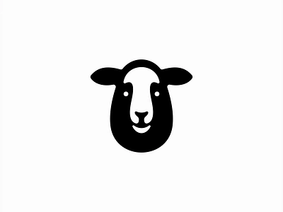 Minimalist Sheep Face Logo agriculture animal branding country design emblem farm friendly fun icon illustration lamb logo mark mascot minimalist negative space sheep vector wool