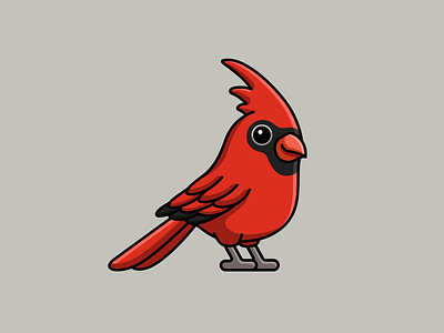 Red Cardinal Bird adorable adorable illustration bird cartoon character christmas cute cute illustration cute mascot festive hair happy holiday illustration mascot nature new year red cardinal simple whimsy