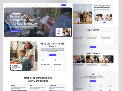 Medical or Therapies - Landing page design digital business footer landing page layout light medical service testimonial theraphy ui ui design uiux unified ui unifiedui user experience ux website