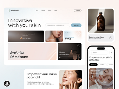 Elysian Clinic_ Web & App design illustration ui ux