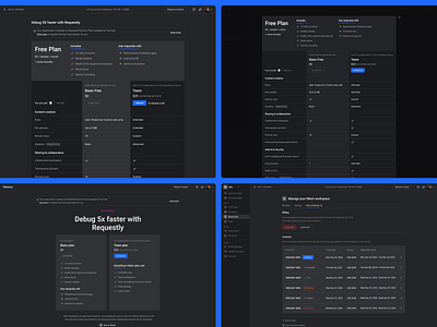 Pricing Design - Requestly.io annual billings branding contact dashboard debug extension free member pay plan price pricing requestly team ui uprade ux web website