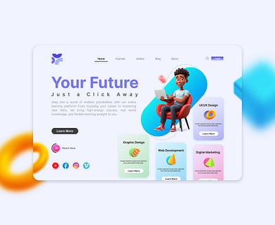 E-Learning Academy Landing Page academy ui app clean design landingpage learning ui responsive trend2025 trendingui ui ux webdesign webpage website webui