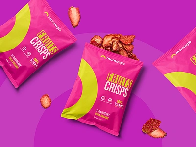 Fruits Crisps Packaging 3d branding design graphic design illustration logo mockup ui ux vector