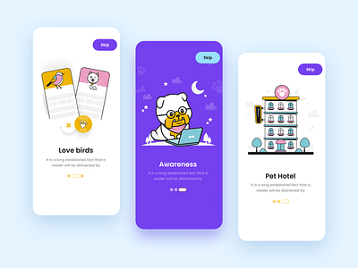 Pets App Onboarding app branding design graphic design illustration logo typography ui ux vector