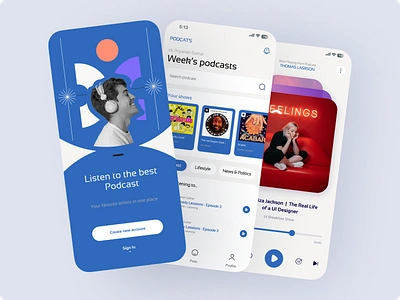 Podcast app - Spotify - Pocket Casts - Castbox Redesign adobe android app android app design android app development app source code branding design figma flutter app flutter development graphic design illustrator logo design podcast app podcast redesigned redesign ui