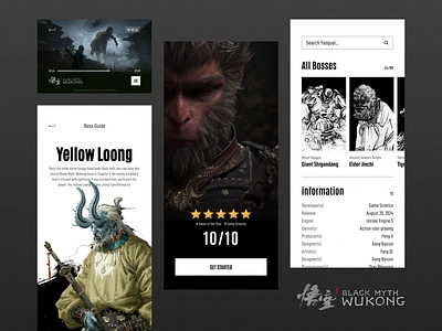 Black Myth Wukong - Game App app black myth design game illustration mobile steam ui wukong