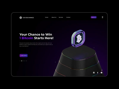 Win a Bitcoin Interactive Landing Page Concept 3d 3danimation 3ddesign 3dmodelling animation blender3d blockchaindesign cryptoart cryptomotion design graphic design illustration landingpage minimaldesign motion graphics nftart techart ui visualdesign web3