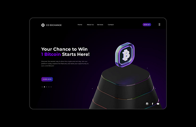 Win a Bitcoin Interactive Landing Page Concept 3d 3danimation 3ddesign 3dmodelling animation blender3d blockchaindesign cryptoart cryptomotion design graphic design illustration landingpage minimaldesign motion graphics nftart techart ui visualdesign web3