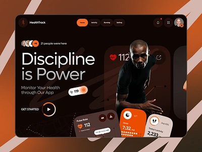 Ignite Your Fitness Journey - Web Concept aerobic cardio clean dark mode design fitness gym sport ui ux web website workout yoga