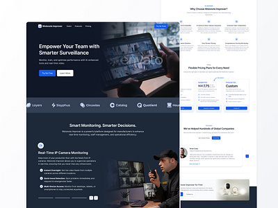 AI Smart Monitoring Product Landing Page design landing page monitoring surveillance ui ui design uiux ux ux design