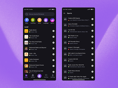 FM Radio App UI/UXDesign appdesign dribbble fmapp interfacedesign mobiledesign radioapp radiostreaming uidesign uiuxdesign ux