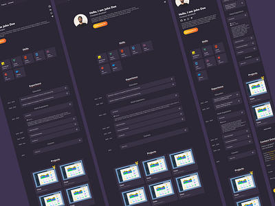 Career Profile Website adaptive branding career career profile cv dark mode dark theme design experience figma figma community mobile mobile version portfolio profile resume tablet ui website